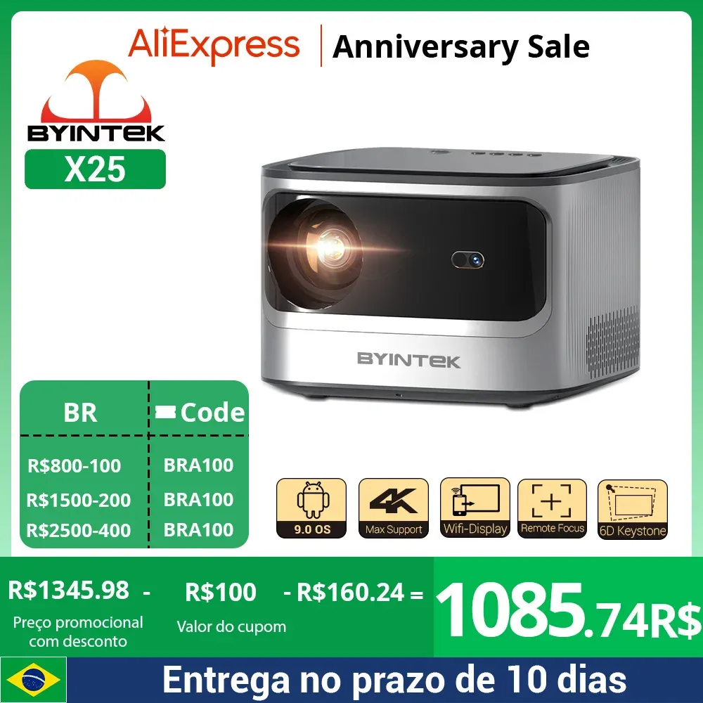 [Do Brasil / Moedas] Projetor Byintek-X25  Full Hd, 1080p